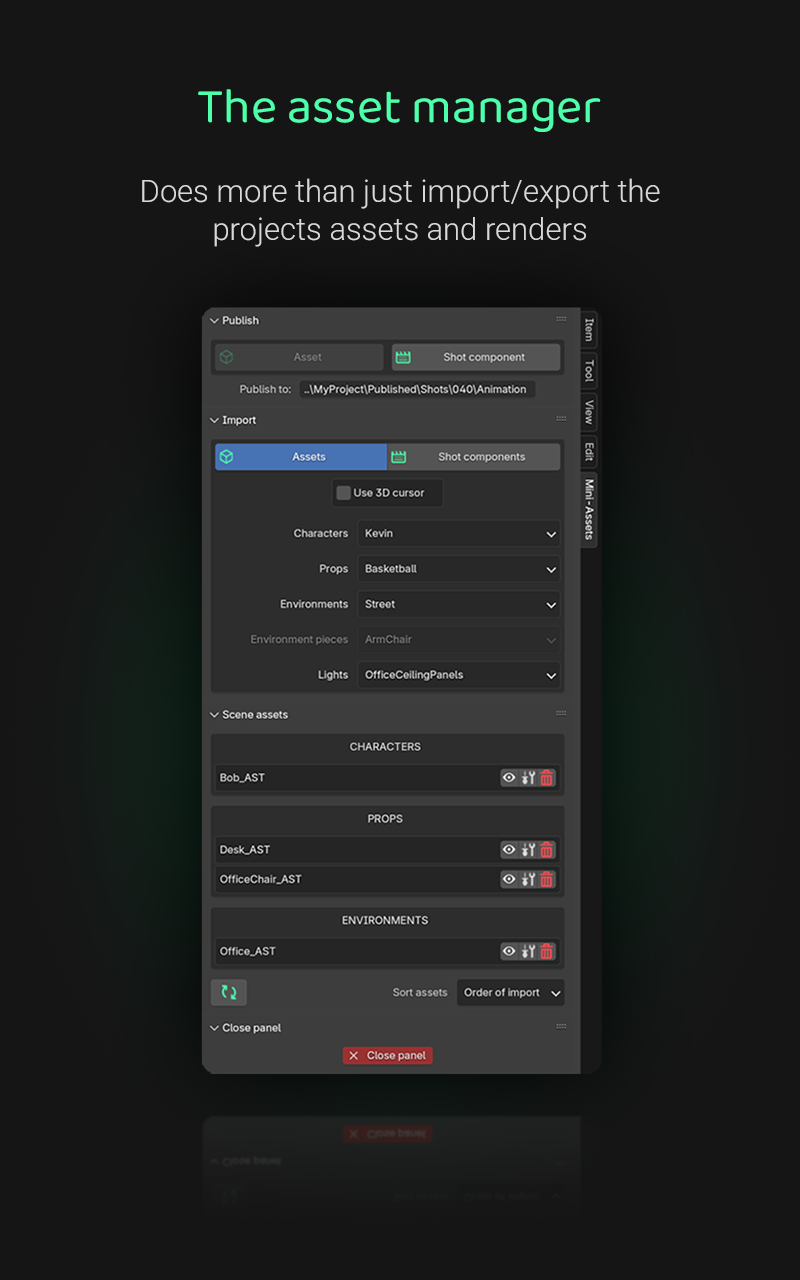 Assets panel screenshot